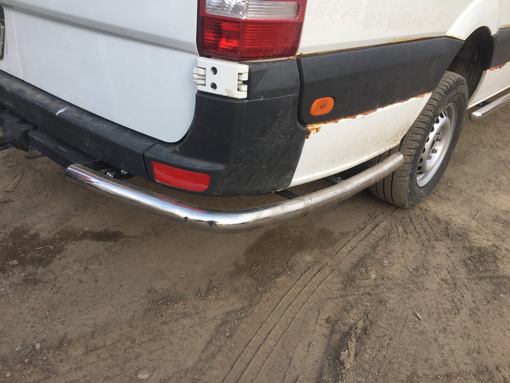 Бічні труби за заднім колесом кутові (2 шт., нерж) Середня база 2