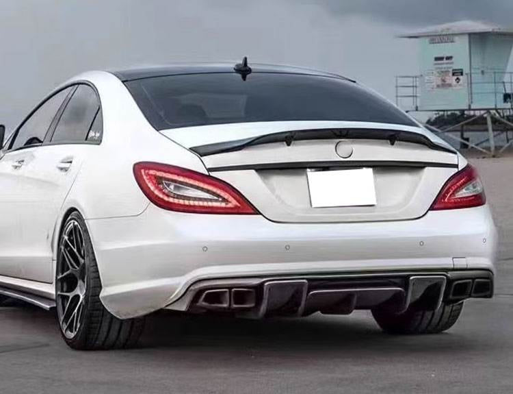 Дифузор заднього бампера (для AMG-Line/CLS63 AMG 2011-2014, Карбон) 3