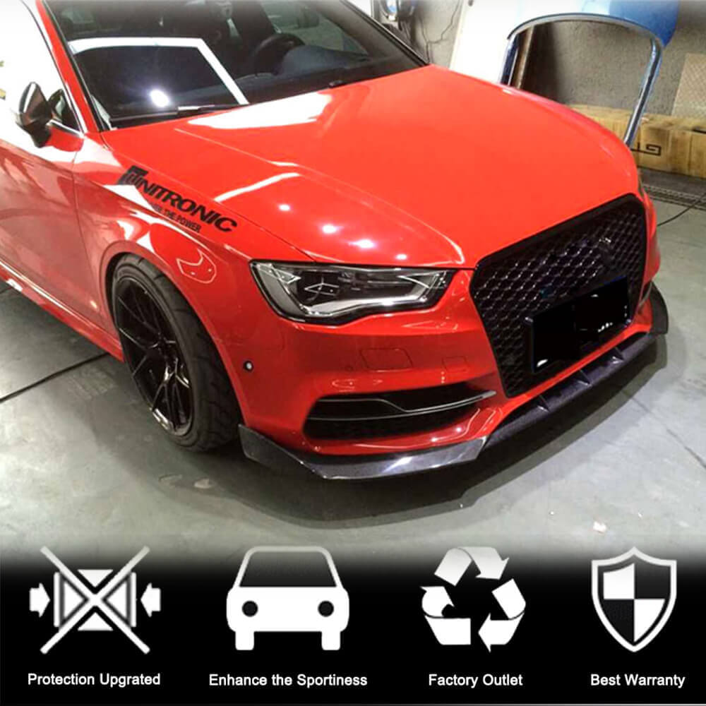 Накладка на передній бампер Lip V2 (для S-Line Sedan 2012-2016, Карбон) 2