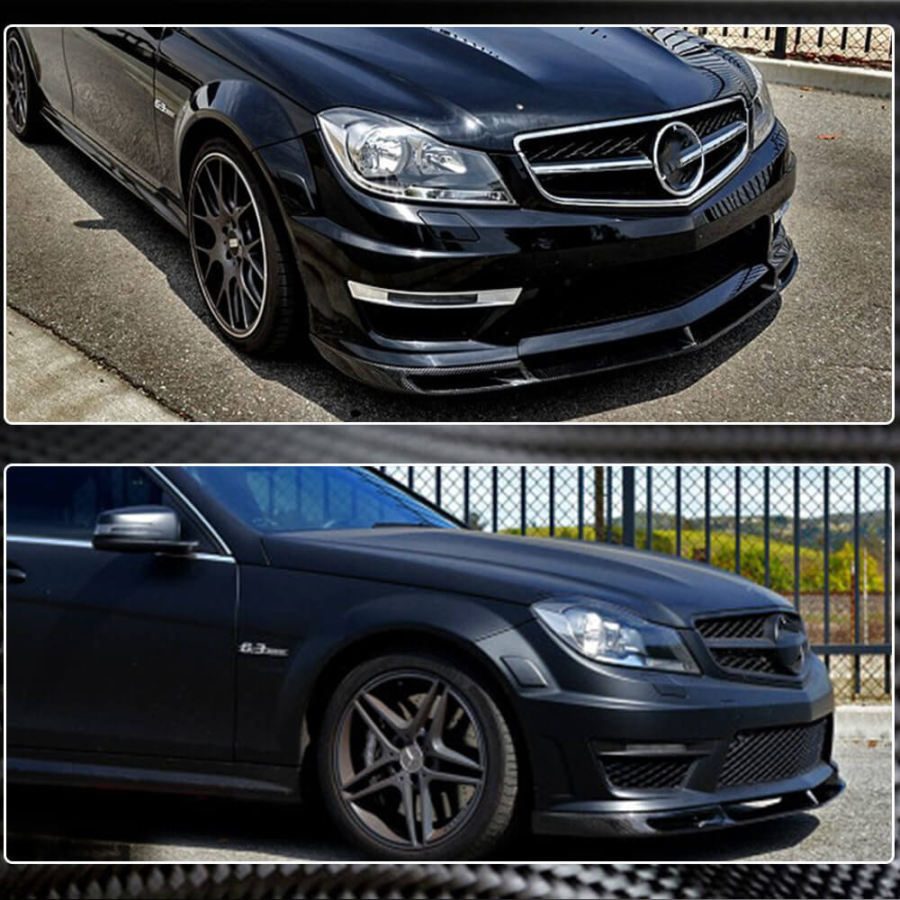 Накладка на передній бампер Lip V1 (для AMG 2012-2014, Карбон) 3