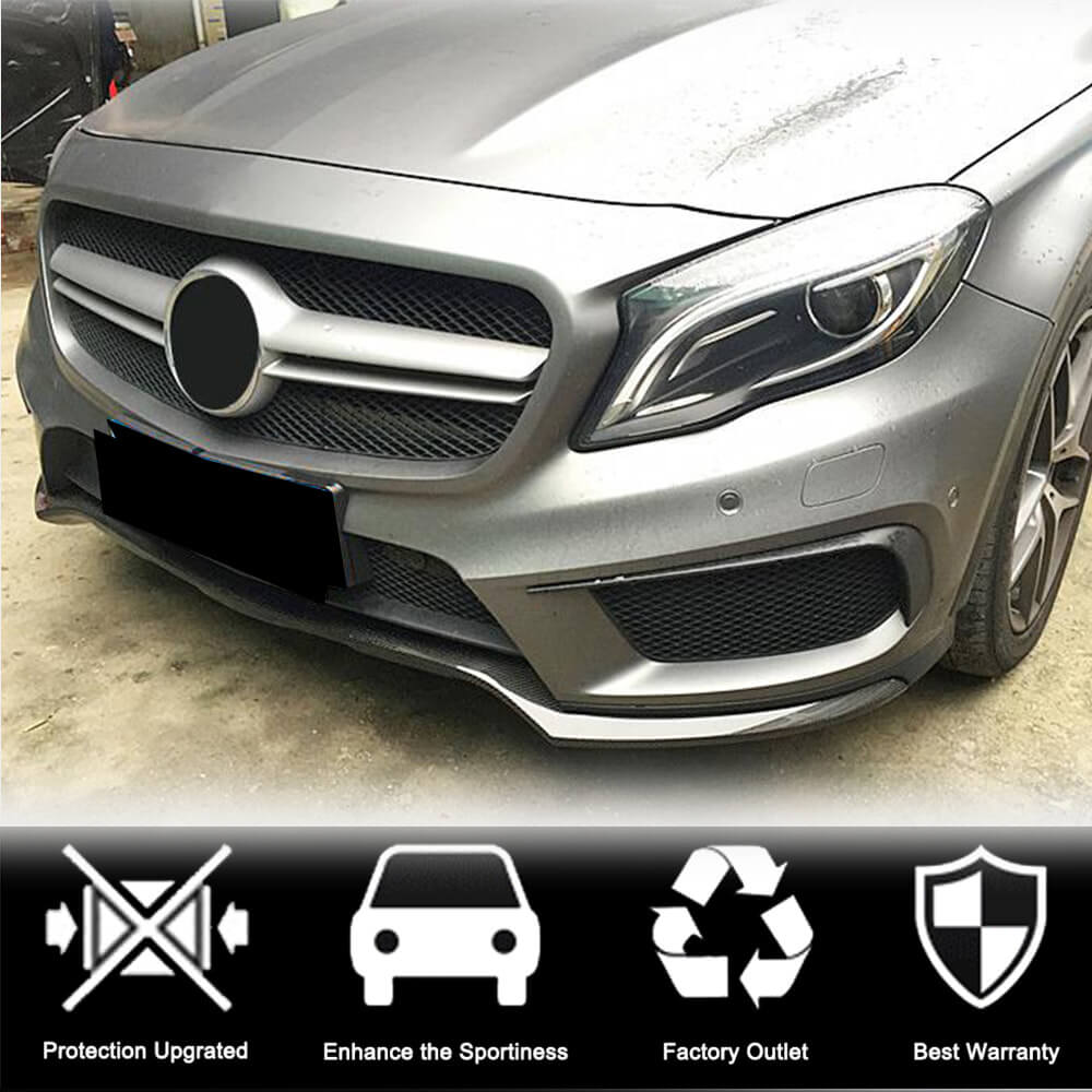 Накладка на передній бампер Lip (для GLA45 AMG 2013-2016, Карбон) 2