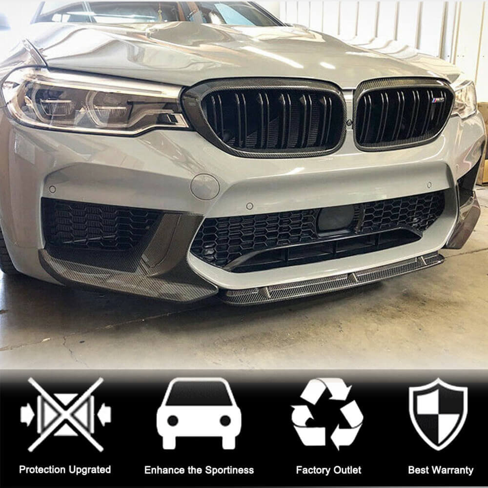 Накладка на передній бампер Lip V5 (для M5 F90 2017-2020, Карбон) 3