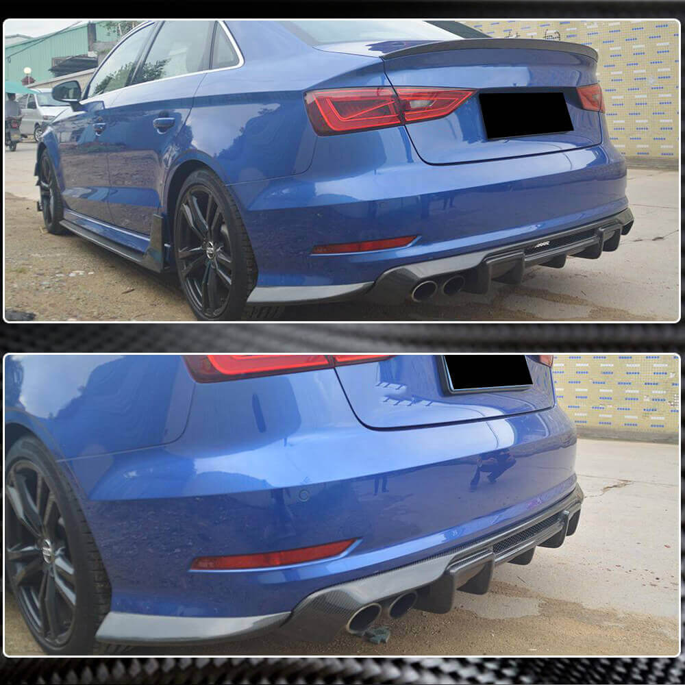 Дифузор заднього бампера V1 (для S-Line Sedan 2012-2016, Карбон) 3