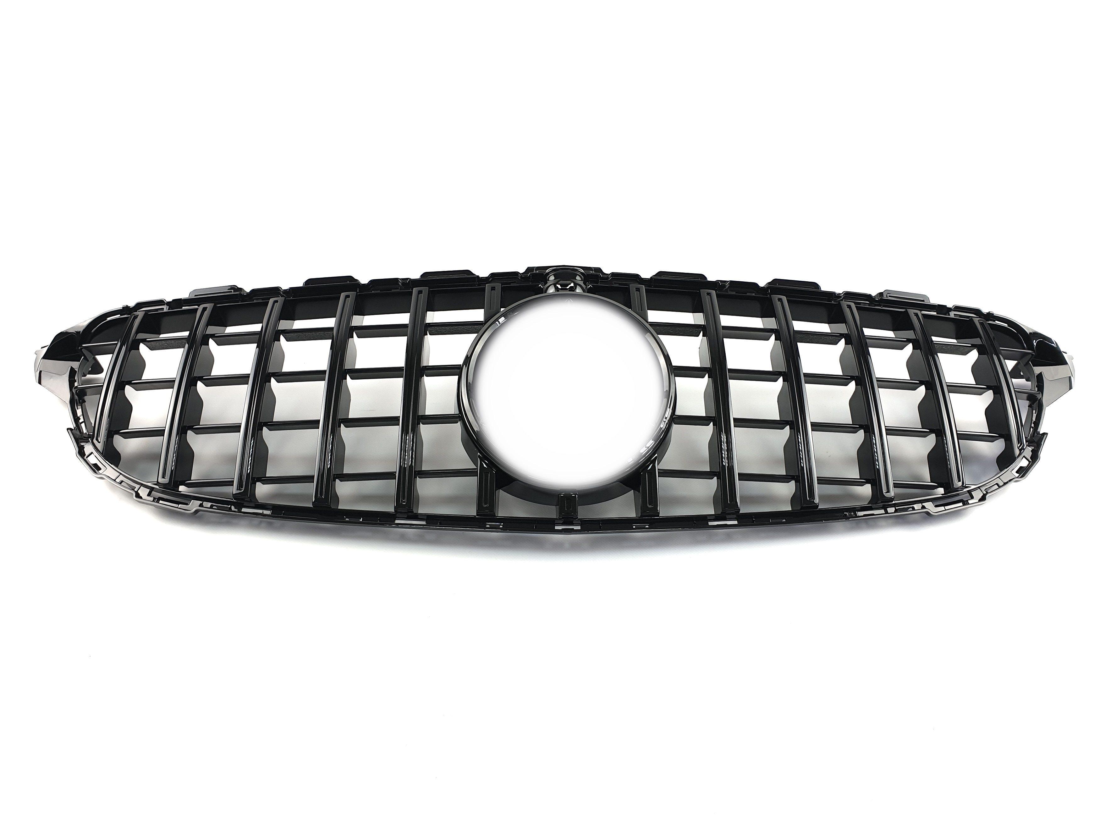 Решітка радіатора Full Black (з місцем під камеру) GT на Mercedes-Benz C-Class W205 2018-2021 року 2