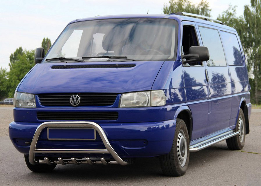 Кенгурятник WT003 60мм (нерж) 51мм, з написом