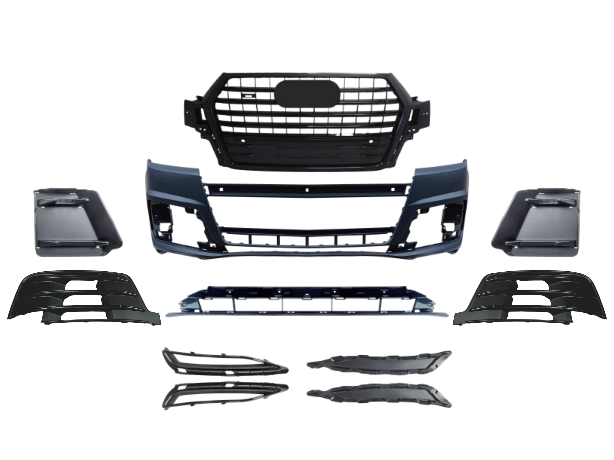 Бампер передній у зборі S-Line BLACK для Audi Q7 4M 2015-2019