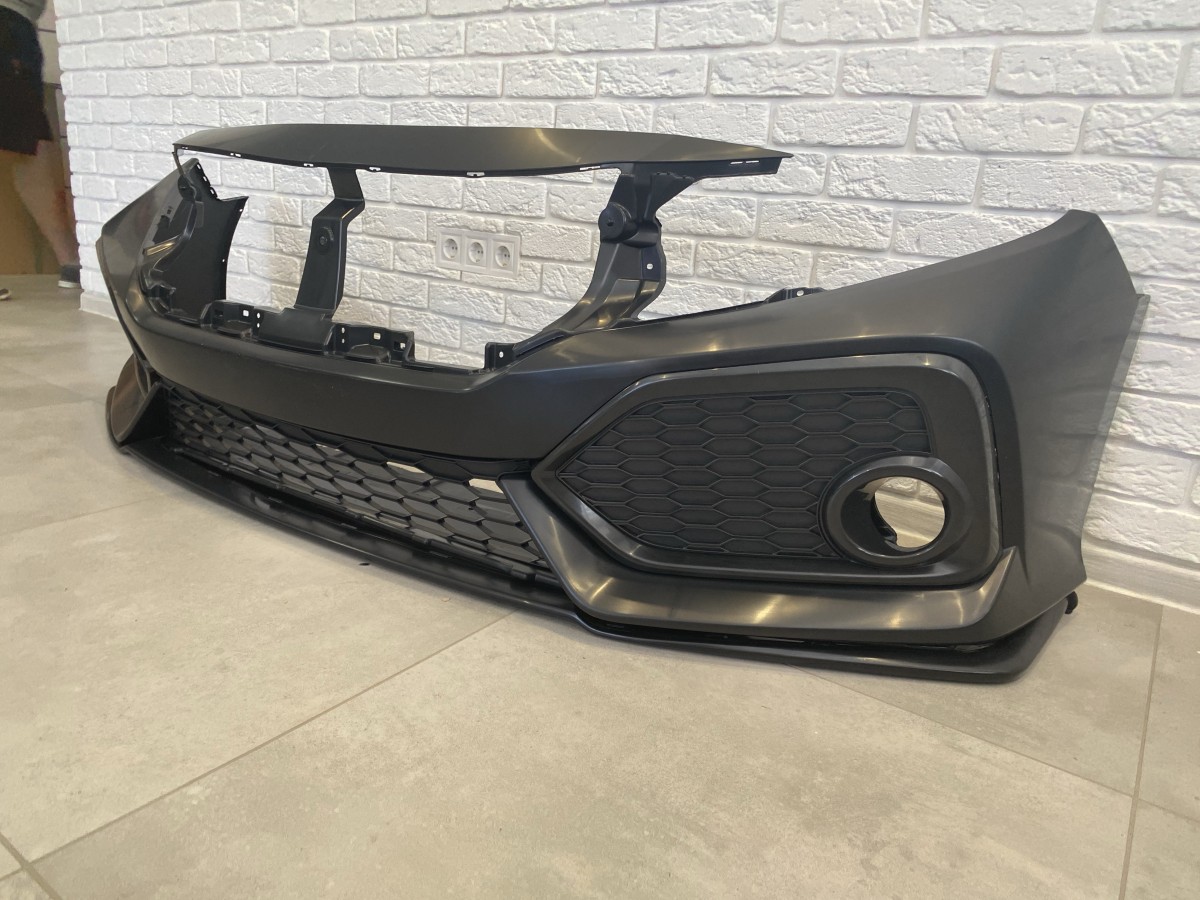 Бампер передній SI Honda Civic 4D / 5D 2016-2020 (бампер, губа, сітки) 6