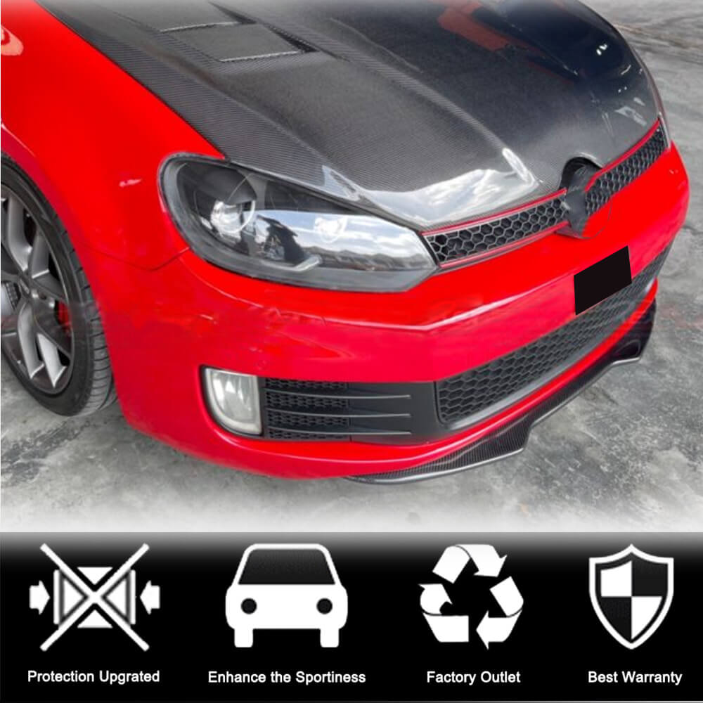 Накладка на передній бампер Lip V4 (для GTI HB 2010-2013, Карбон) 2