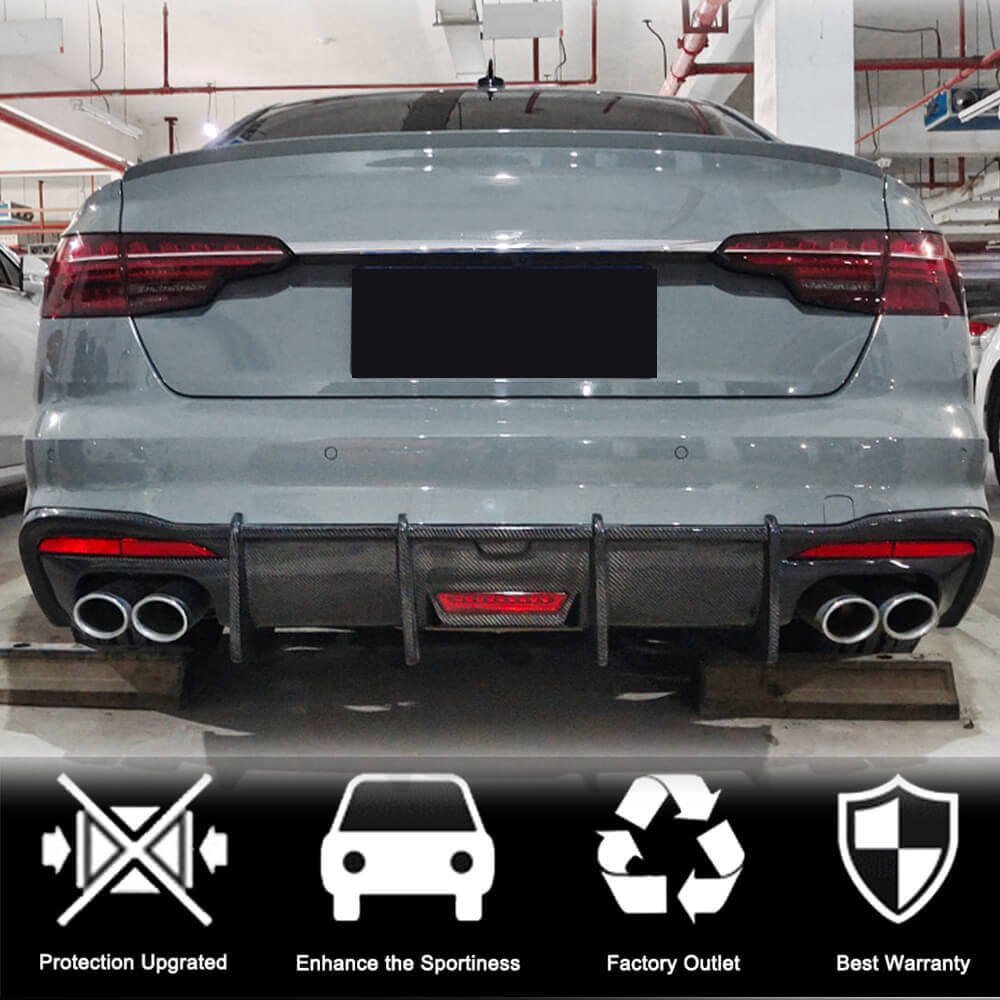 Дифузор заднього бампера V3 (для S-Line, Карбон) 2
