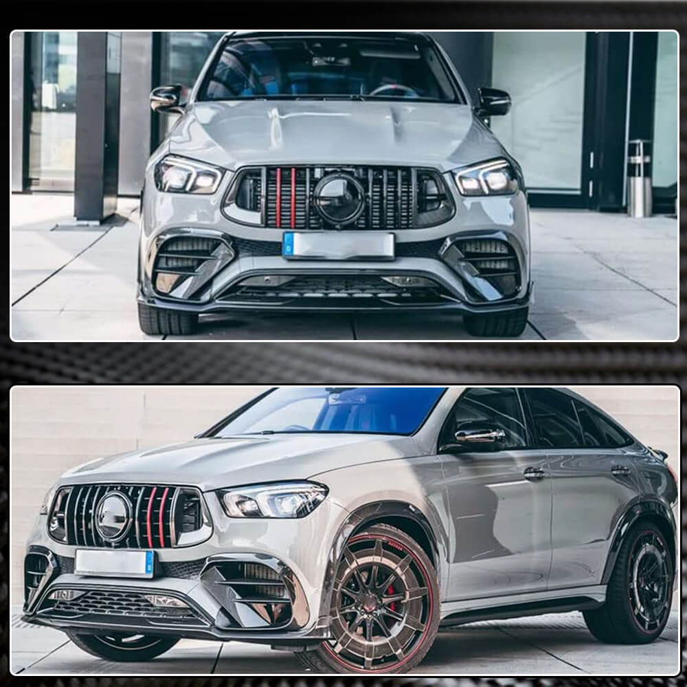 Вставки в передній бампер (для GLE 350/GLE450/GLE63 2019-2023, Карбон) 3