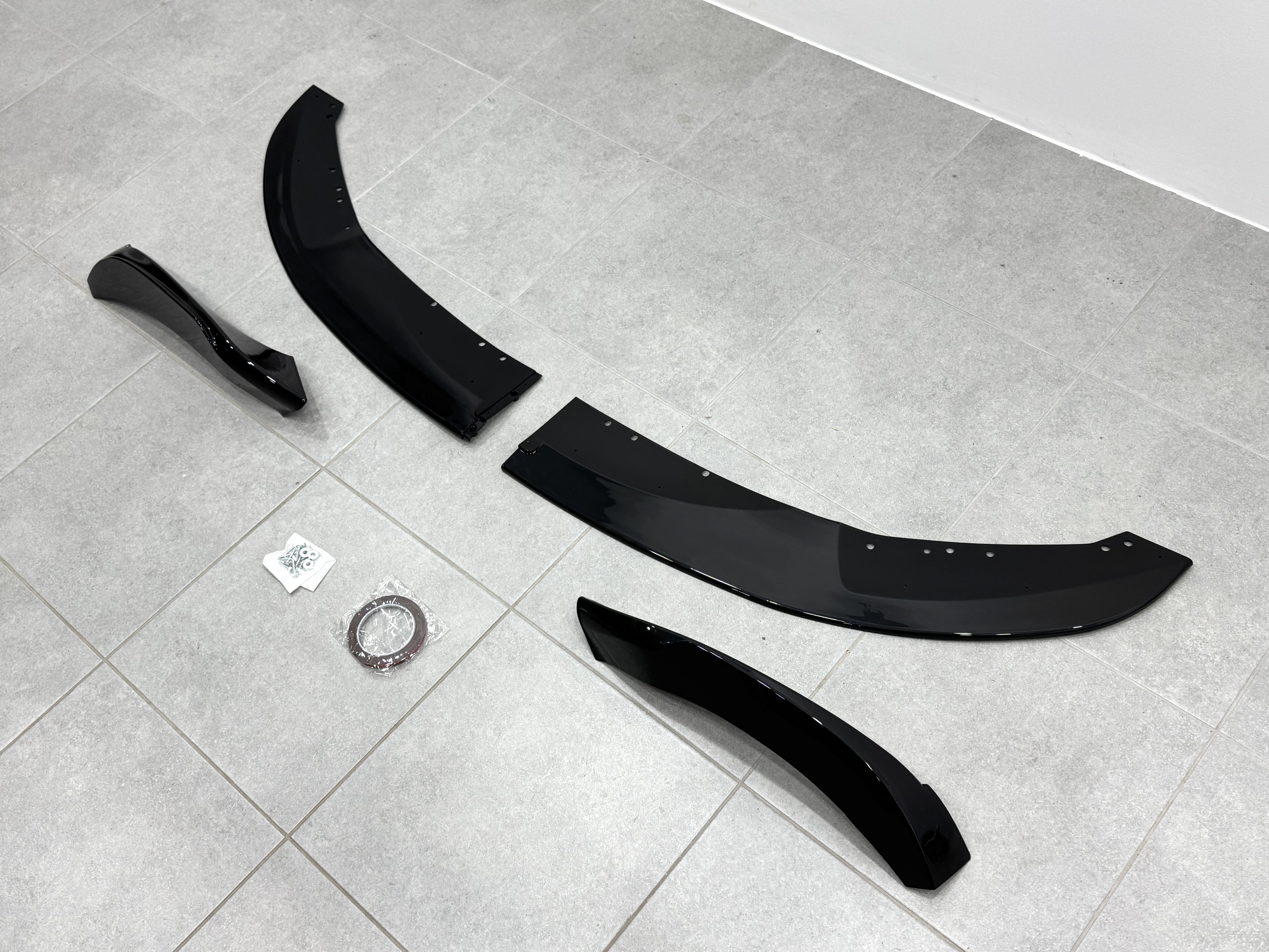 Спідниця переднього бампера M performance BMW 4 series F32 F33 F36 2013-2020 ABS пластик, чорний глянець 5