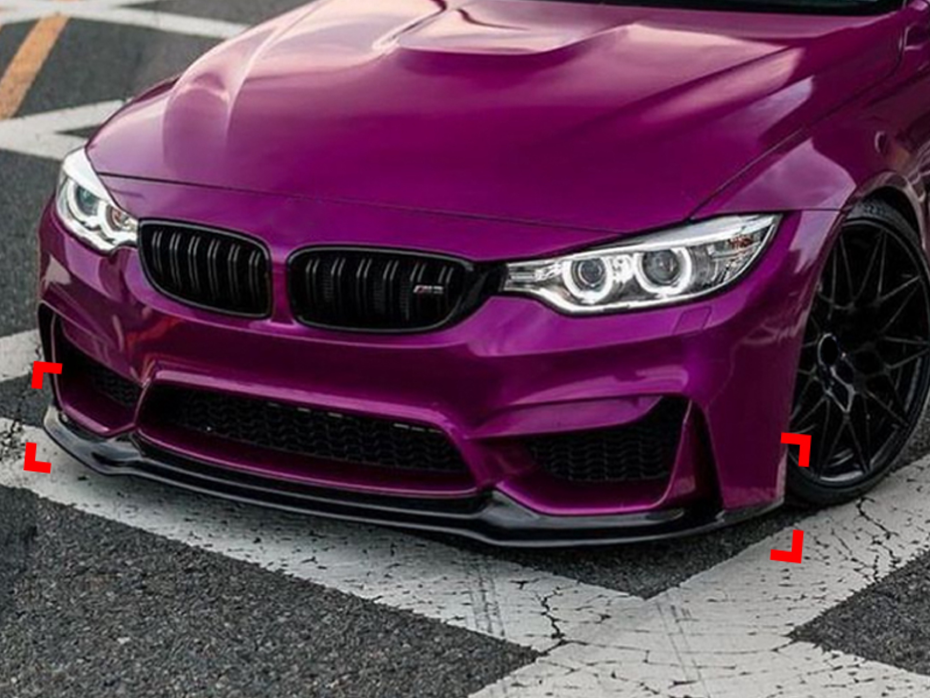 Спідниця переднього бампера BMW M4 F81 F82 F83 абс пластик, чорний глянець 2