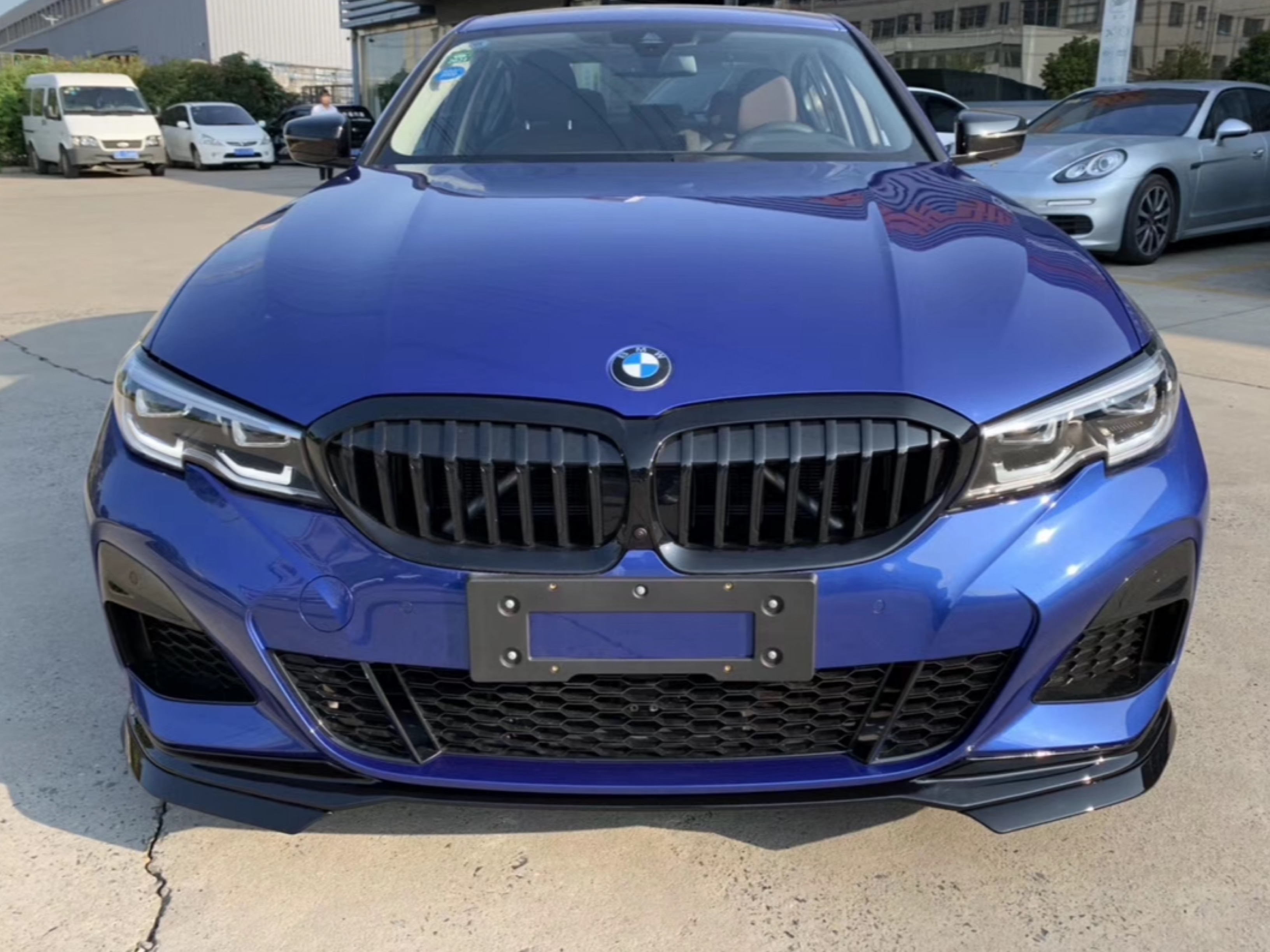 Накладка переднього бампера юбка M performance BMW 3 series G20 G21 2018-2022 абс пластик, чорний глянець 2
