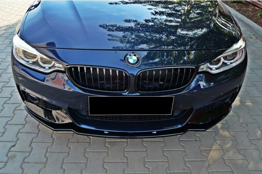 Передня Lip накладка V-2 (для M-Sport, чорний глянець) 3