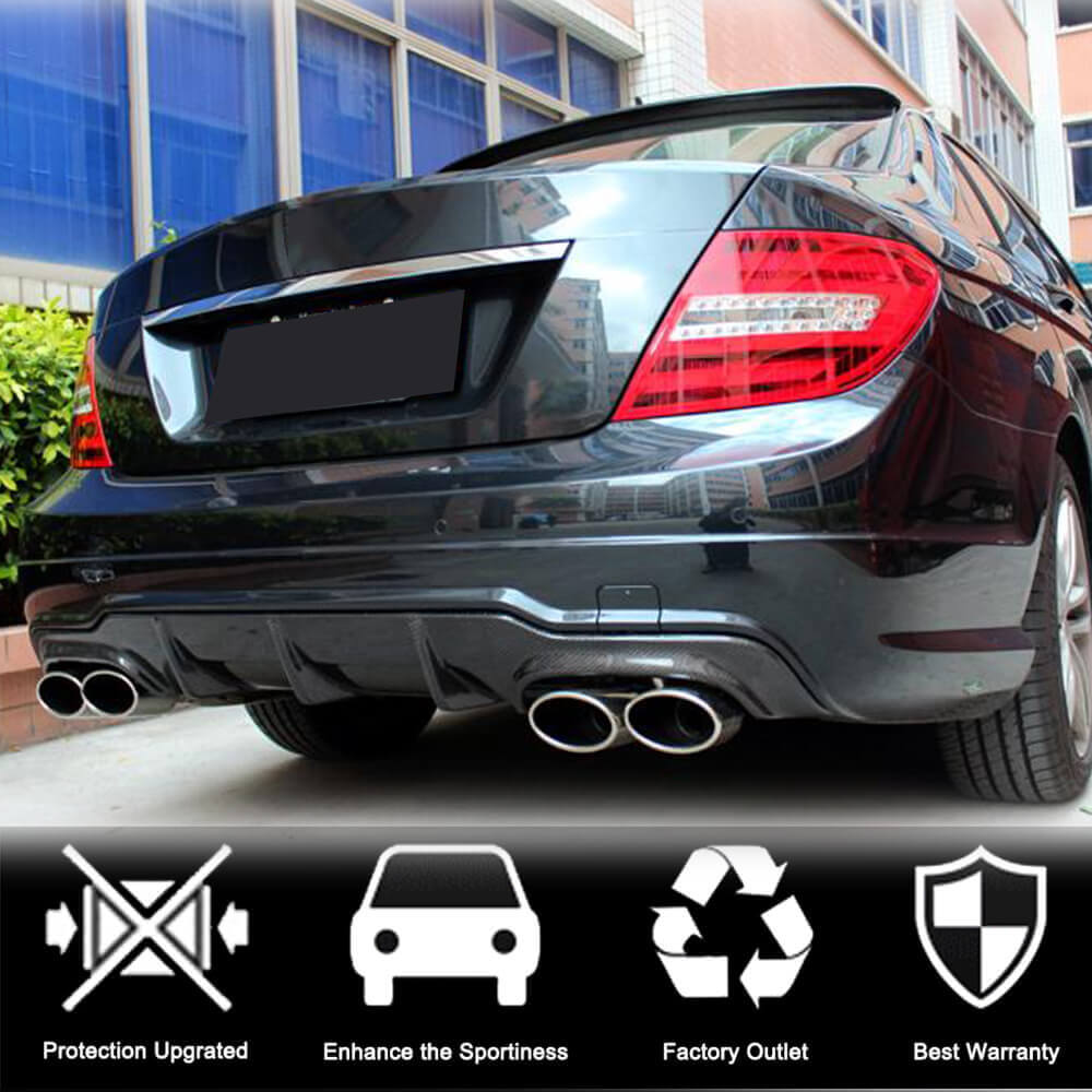 Дифузор заднього бампера V1 (для AMG SD/Coupe 2012-2014, Карбон) 2