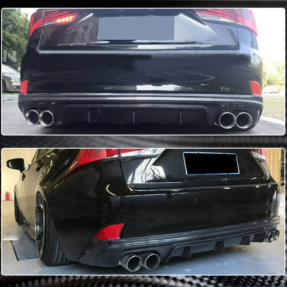 Дифузор заднього бампера V2 (для Base/F-Sport 2013-2016, Карбон) 3