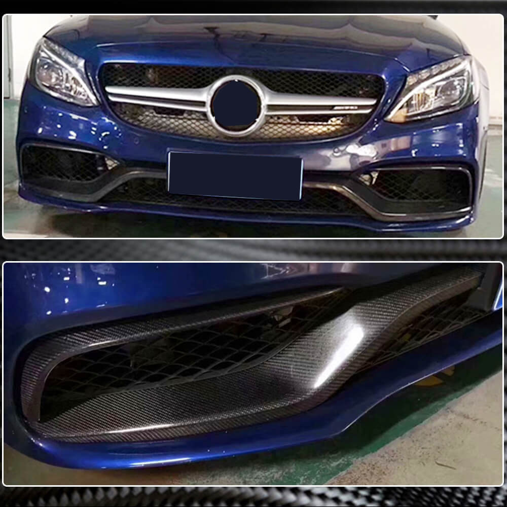 Накладки на протитуманки (для С63 AMG 2015-2019, Карбон) 3