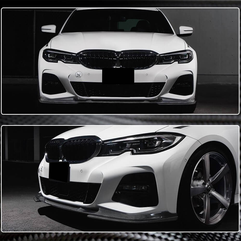Накладка на передній бампер Lip V7 (для M-Sport 2018-2022, Карбон) 5