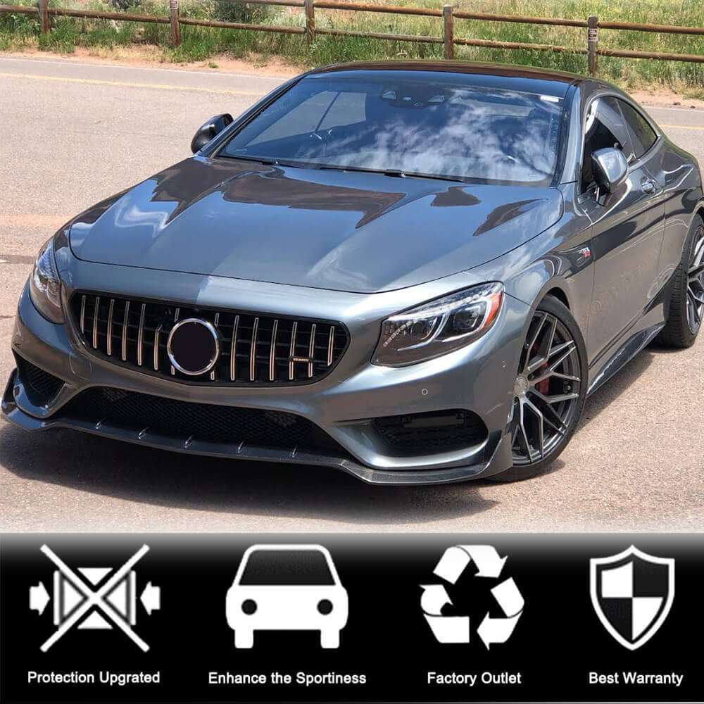 Накладка на передній бампер Lip V2 (для AMG-Line 2015-2018, Карбон) 3