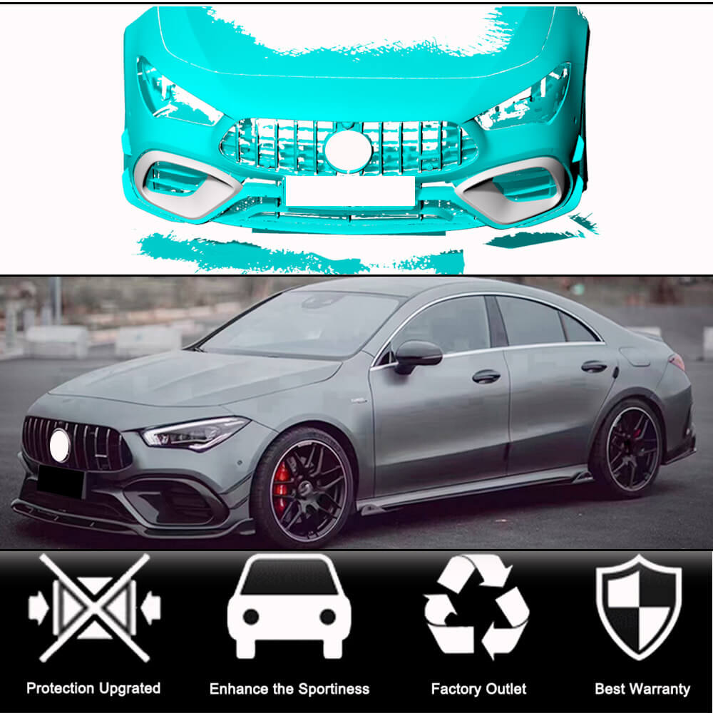 Накладки на передній бампер (для CLA45 AMG SD, Карбон) 2