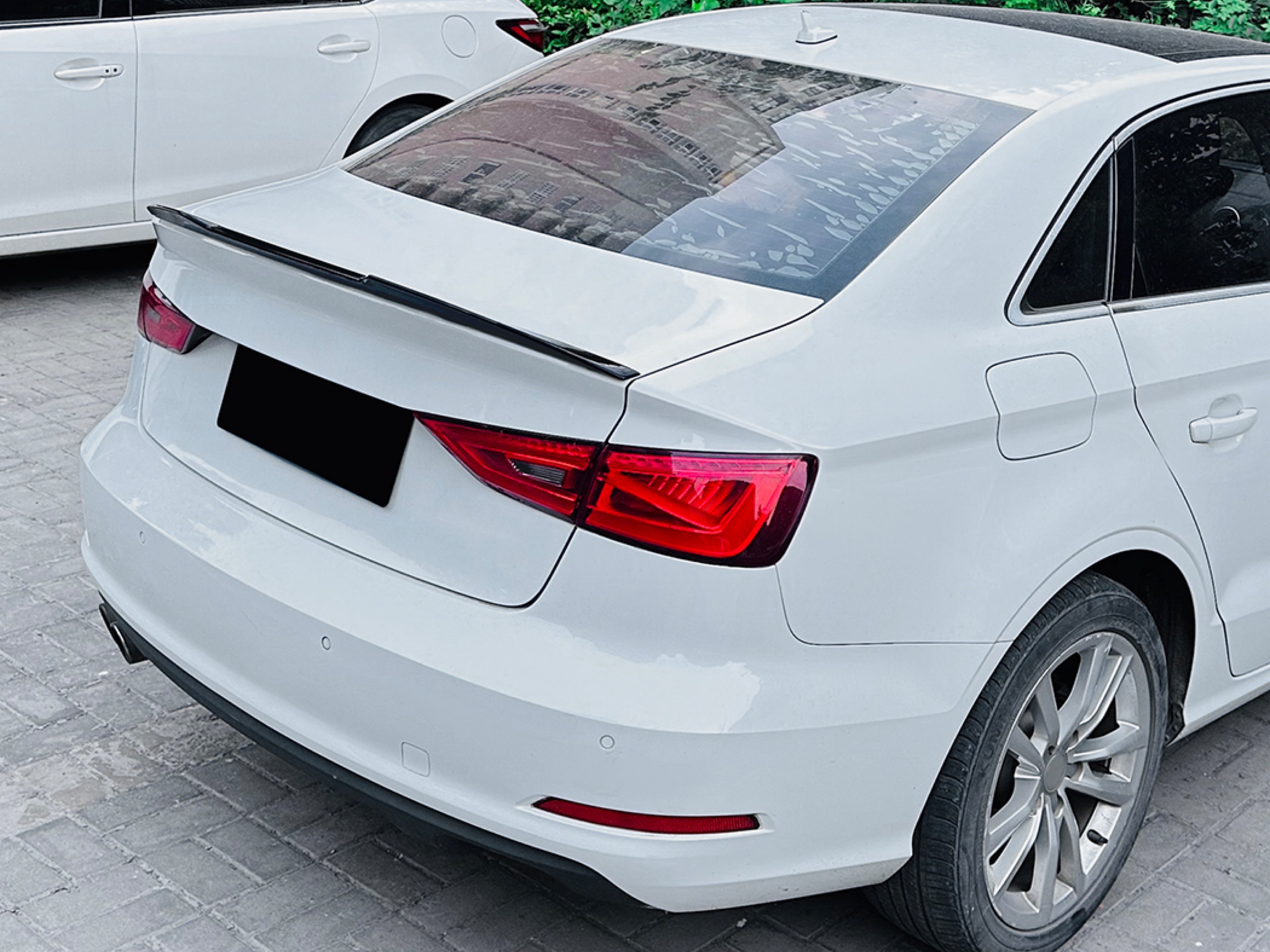 Спойлер ліп стиль M4 для Audi A3 2013-2020 ABS пластик, колір чорний глянець 3