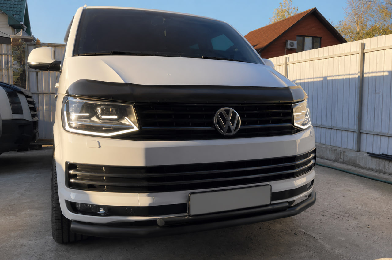 Передній подвійний захист ST011 Black (нерж.)