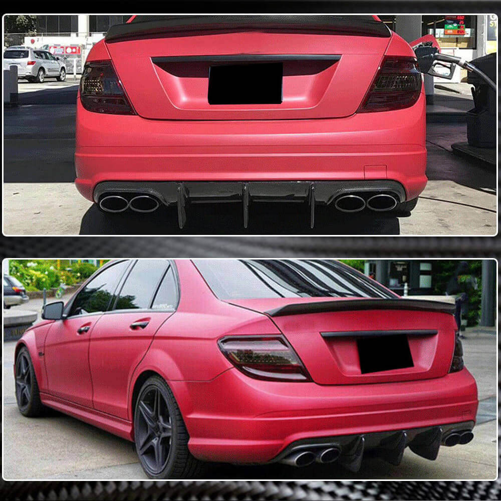 Дифузор заднього бампера V1 (для AMG SD 2008-2011, Карбон) 4
