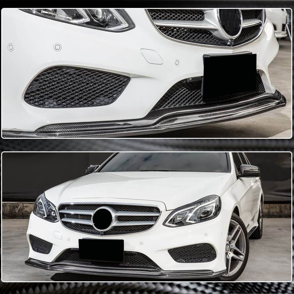 Накладка на передній бампер Lip V1 (для AMG-Line 2013-2016, Карбон) 4