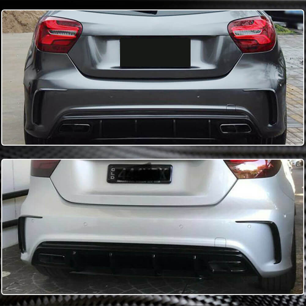 Накладки на задній бампер (для AMG-Line HB, Карбон) 4