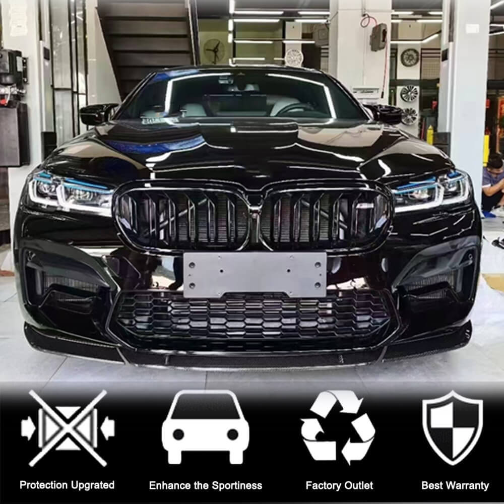 Накладка на передній бампер Lip V6 (для M5 F90 2020-2024, Карбон) 2
