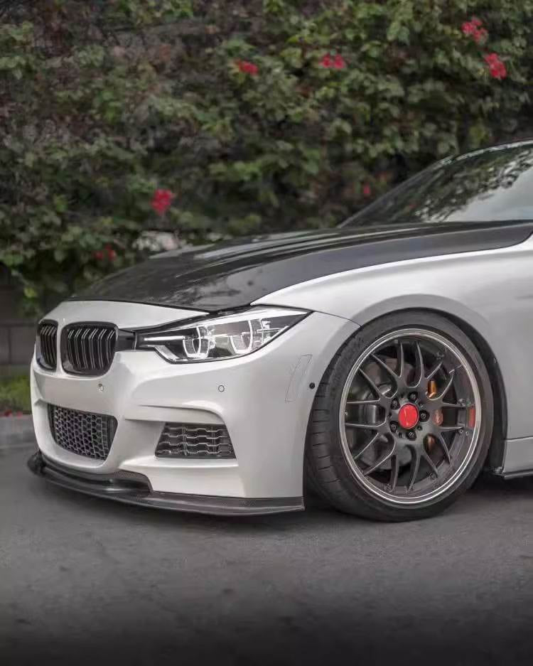 Накладка на передній бампер Lip V-Style (для F30 M-Sport, Карбон) 3