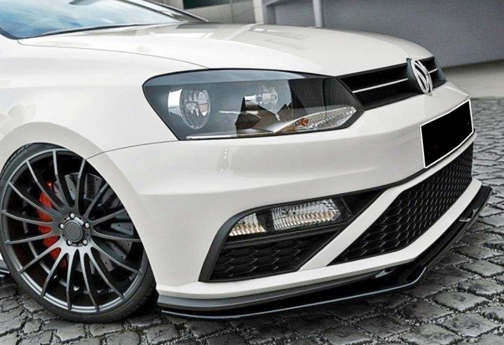 Передня Lip накладка (для GTI, 2014-2017, чорний глянець) 3