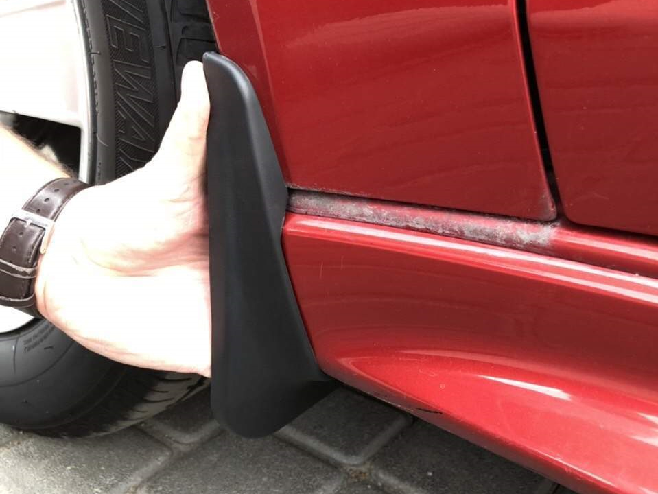 Бризковики Mitsubishi Lancer X під поріг (до рейсталінгу) комплект 4 шт. 5