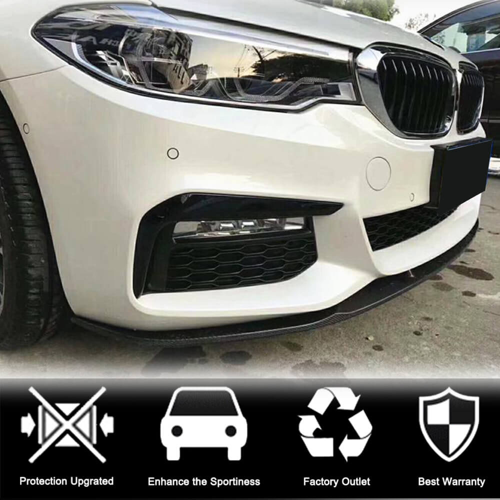 Накладка на передній бампер Lip V3 (для M-Sport 2017-2020, Карбон) 2