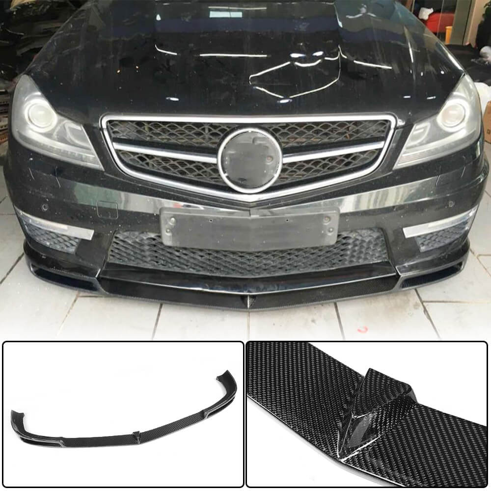 Накладка на передній бампер Lip V1 (для AMG 2012-2014, Карбон)