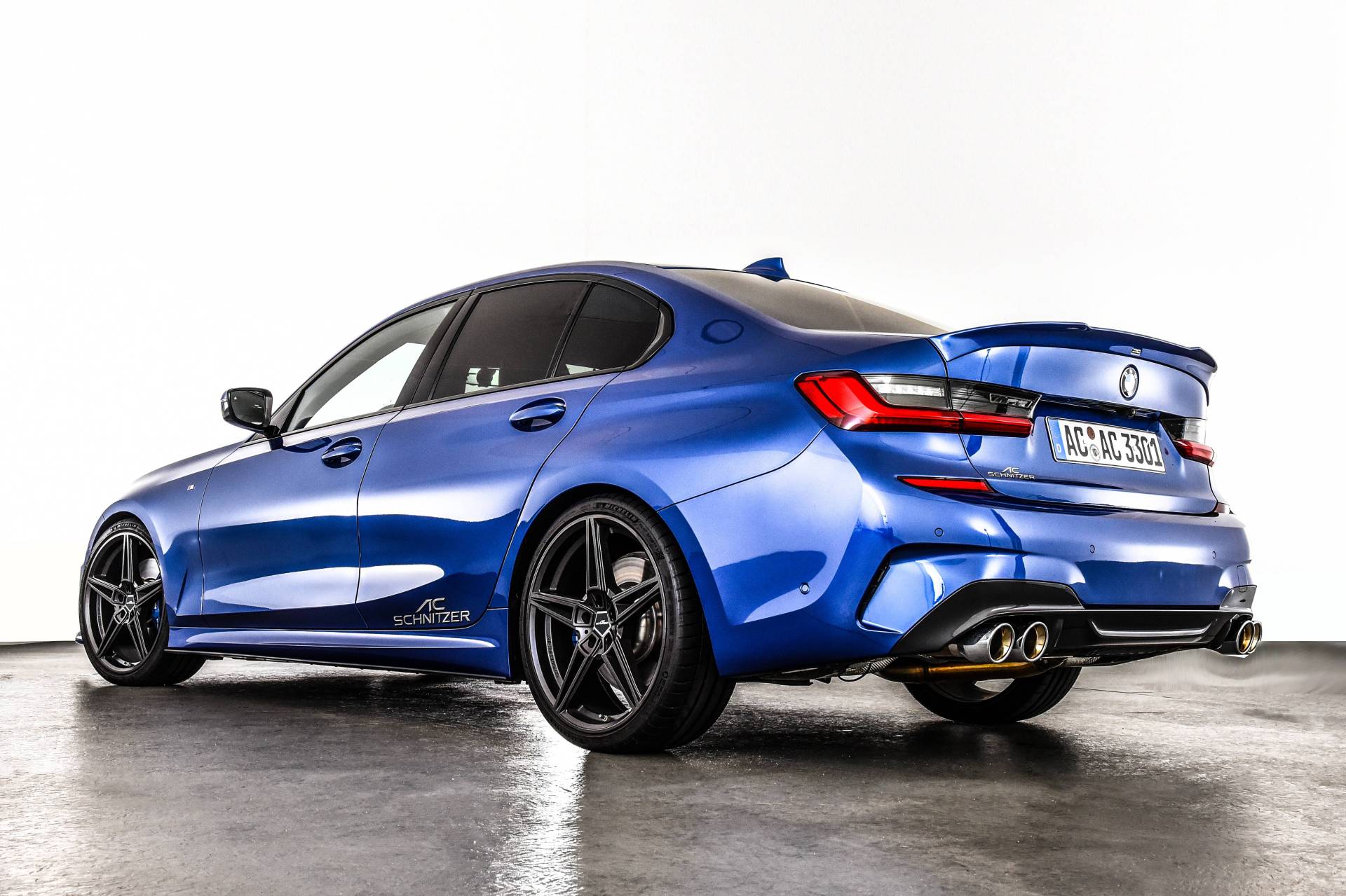 Леза під пороги M-Perfomance стиль AC Schnitzer для BMW 3 series G20 G21 2017- ABS пластик, колір чорний глянець 2