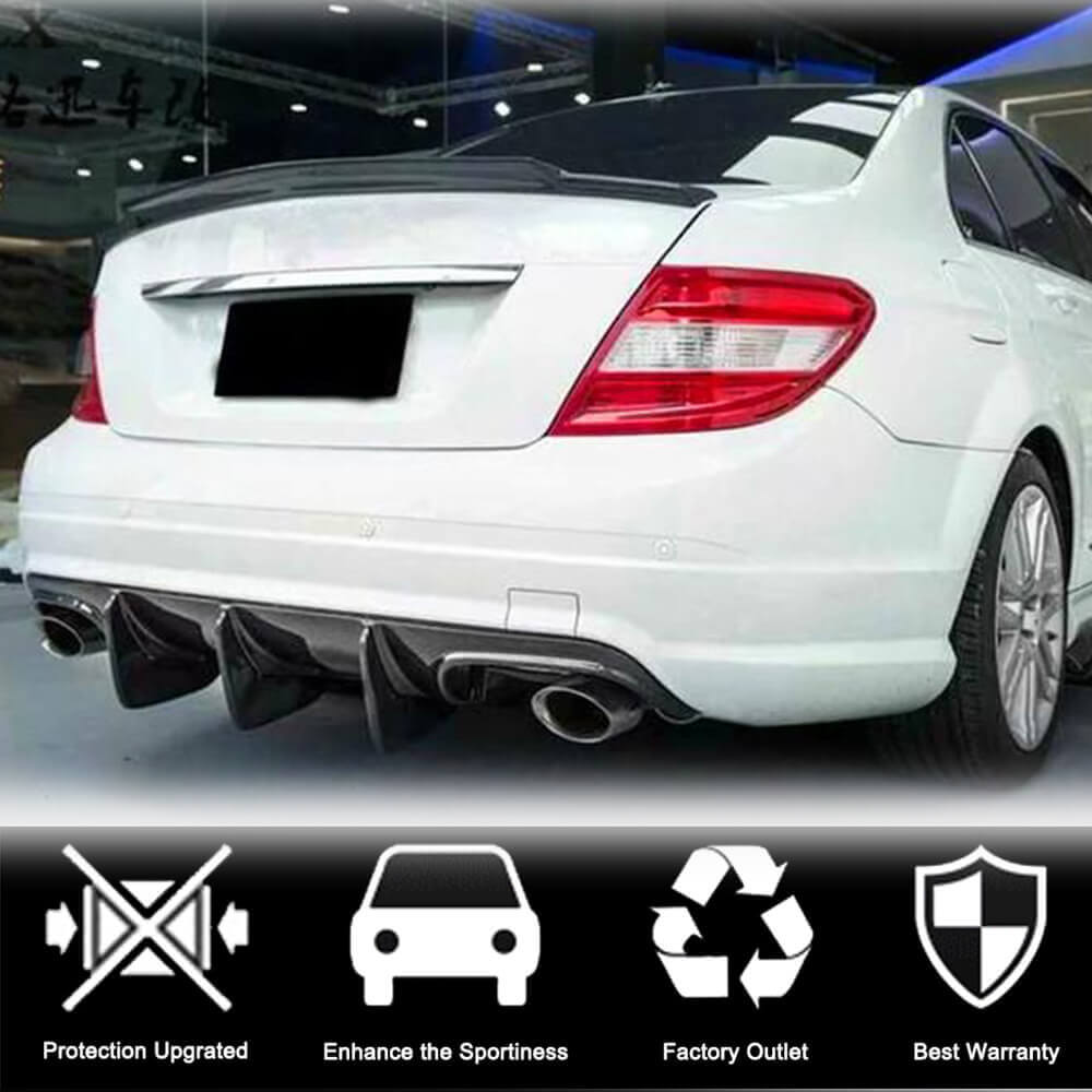 Дифузор заднього бампера V1 (для AMG SD 2008-2011, Карбон) 3