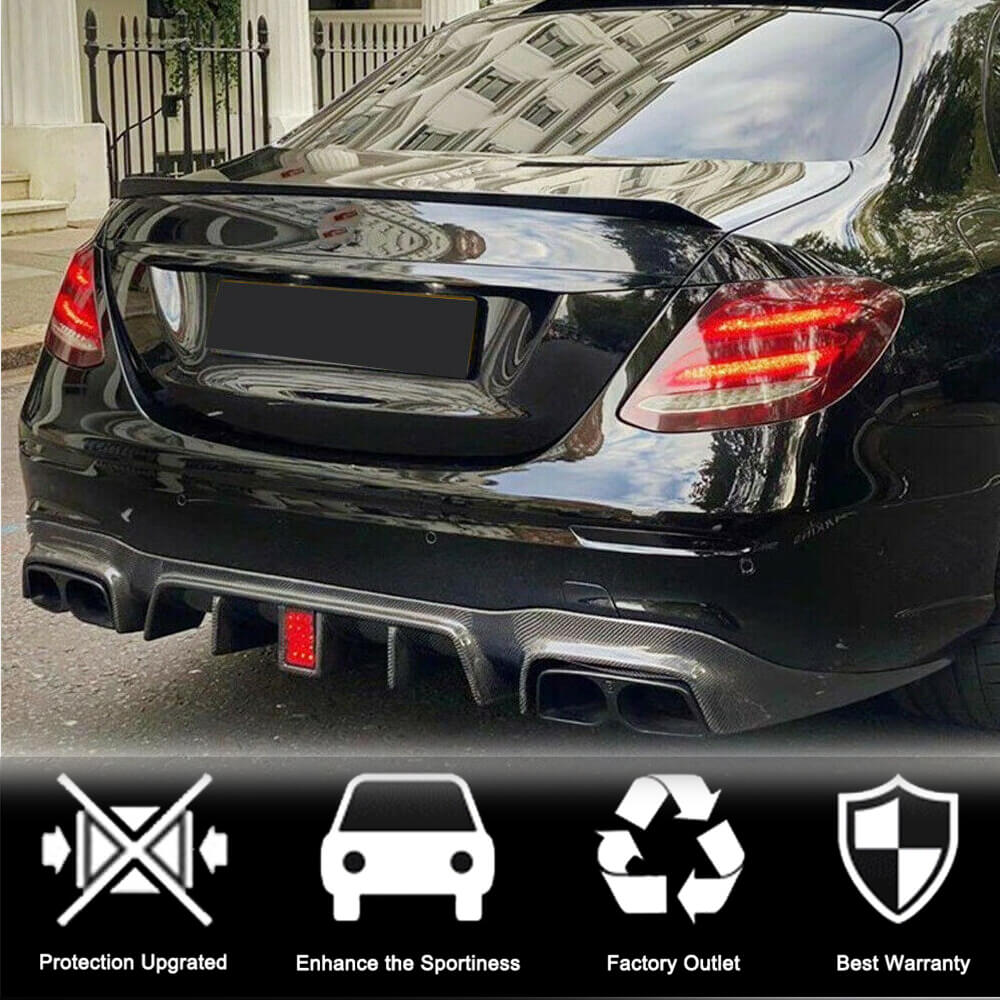 Дифузор заднього бампера з насадками V2 (для AMG/AMG-Line 2016-2019, Карбон) 3
