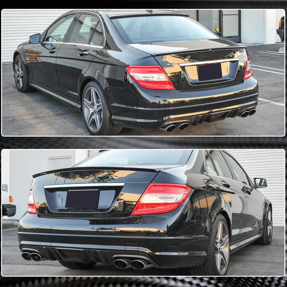 Дифузор заднього бампера V4 (для AMG SD 2008-2011, Карбон) 4