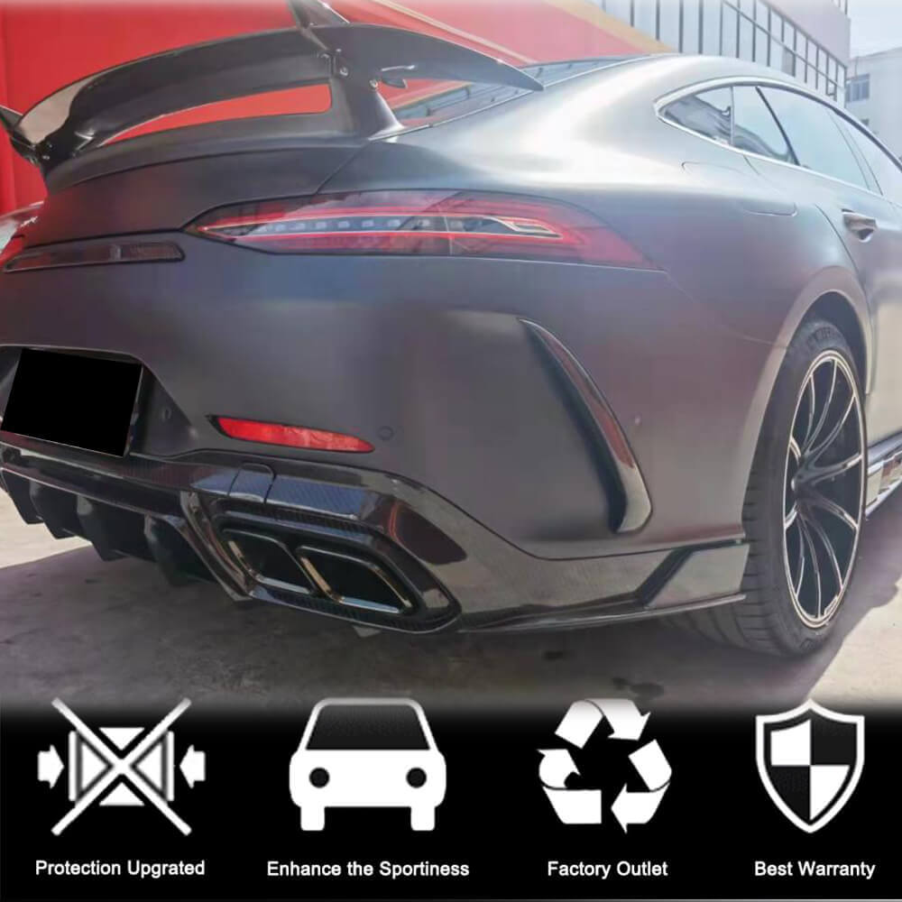 Накладки на задній бампер V1 (для GT63 2018-2022, Карбон) 2