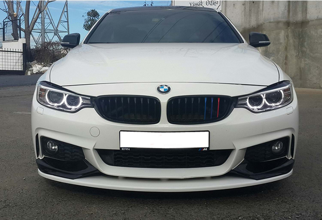 Накладка на передній бампер Flap V-3 (для M-Sport, чорний глянець) 4