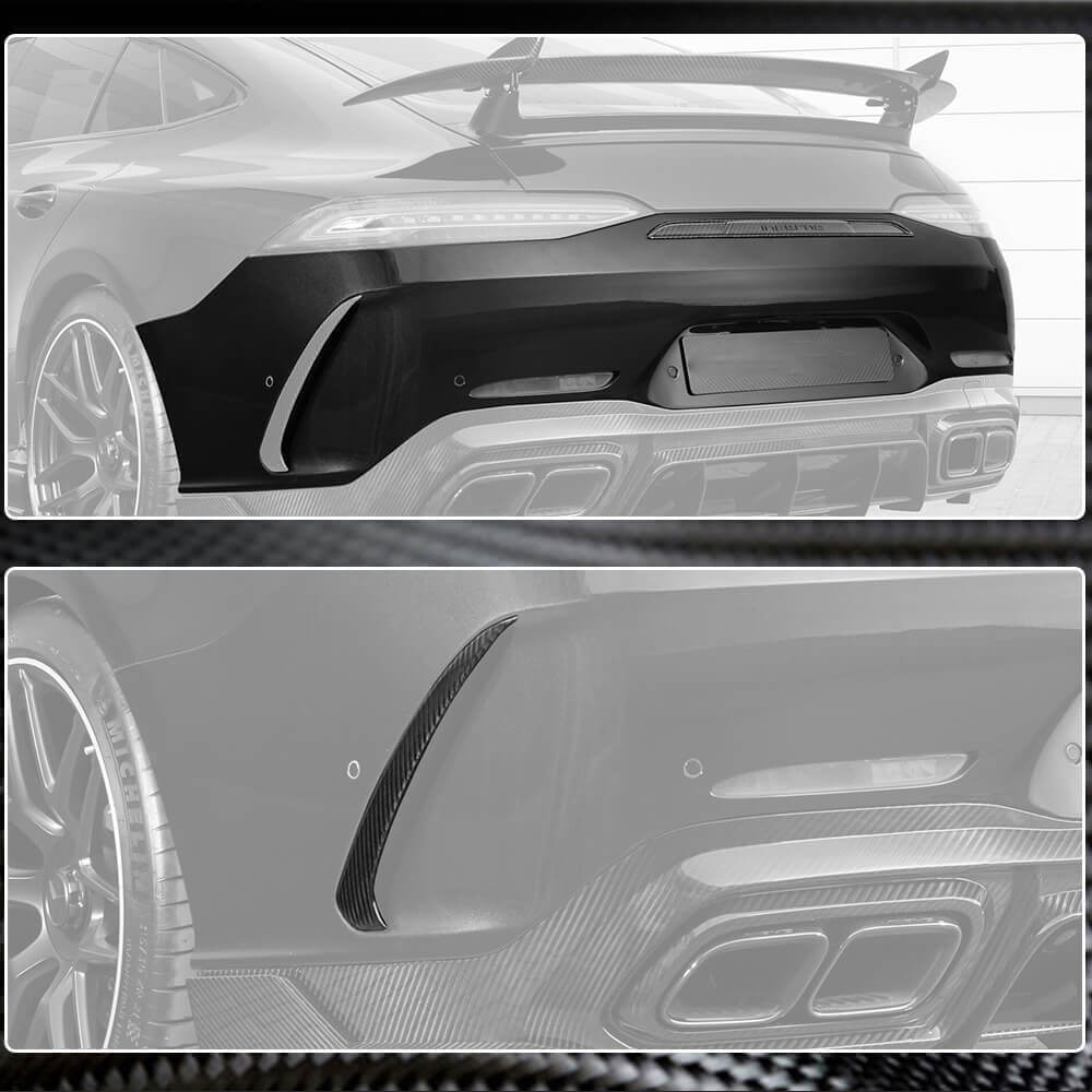 Накладки на задній бампер V1 (для GT63 2018-2022, Карбон) 4