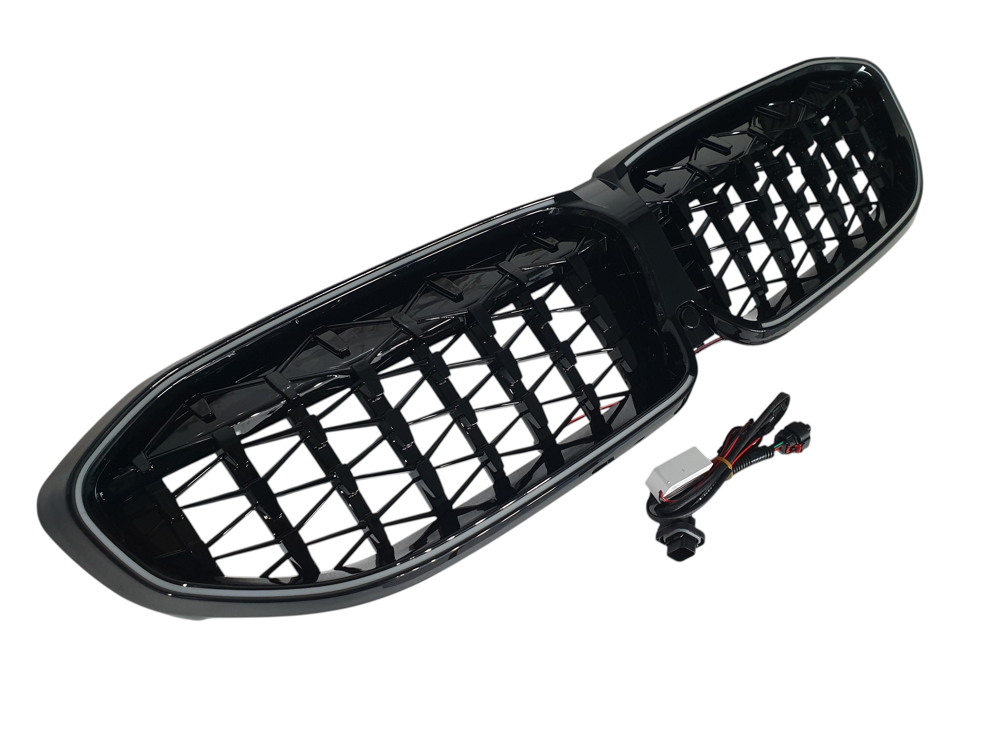 Ніздрі Чорний глянець LED (Iconic Glow) Diamond на BMW 3 Series G20 / G21 2018-2022 року 3