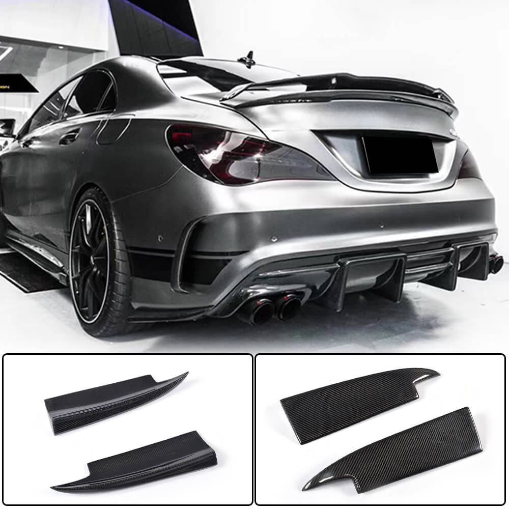 Накладки на задній бампер V2 (для AMG-Line / CLA45 AMG SD, Карбон) 2