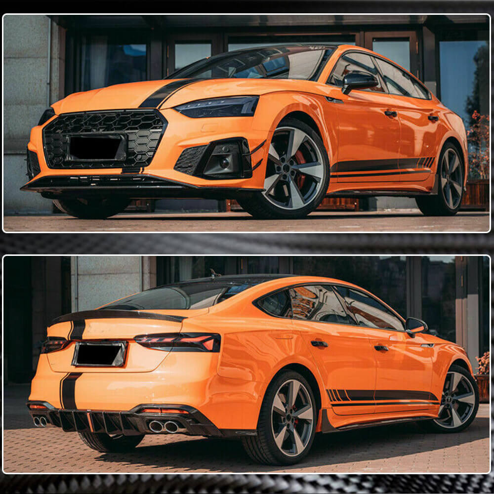 Бокові пороги 2021-2025 V1 (для Sportback, Карбон) 3