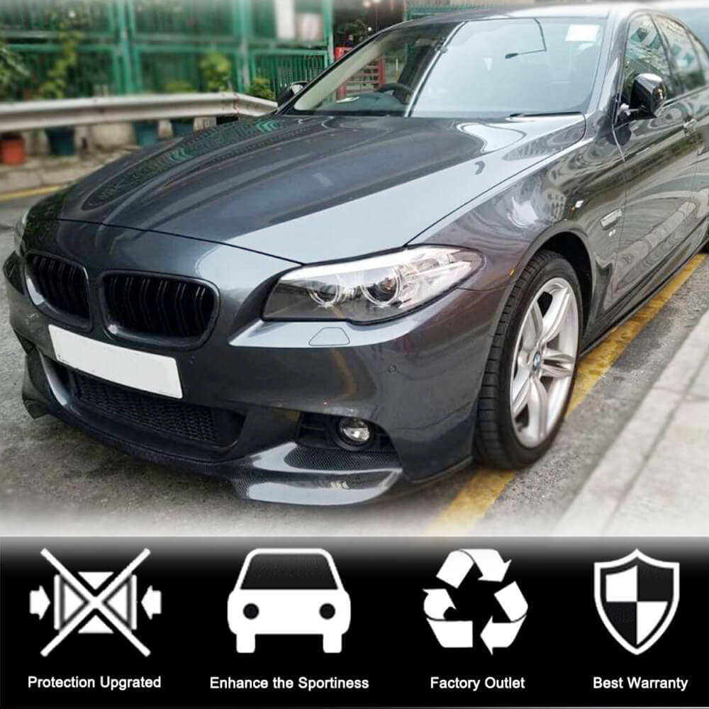 Накладка на передній бампер Lip V1 (для F10 M-Sport, Карбон) 2