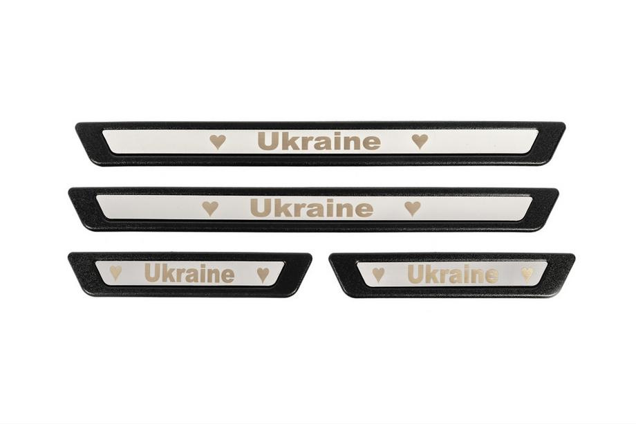 Накладки на пороги Honda eNP1 (Ukraine, 4 шт., нерж) 5