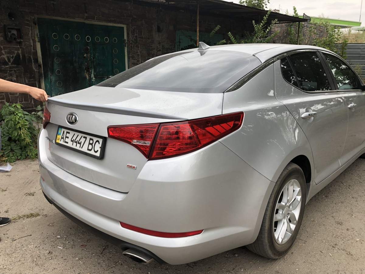 Спойлер ліп вузький на багажник Kia Optima 2010-2013 ABS пластик під фарбування 3