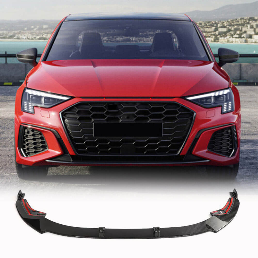 Накладка на передній бампер Lip (для S-Line Sedan 2020-2023, Карбон)