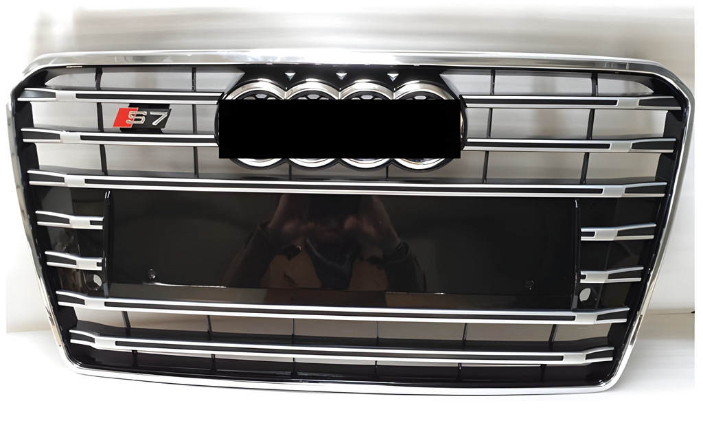 Передня решітка S-Style з написом Quattro (2015-2018, чорна з хромом)